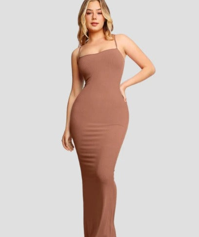 Sable Ribbed Bodycon Maxi
