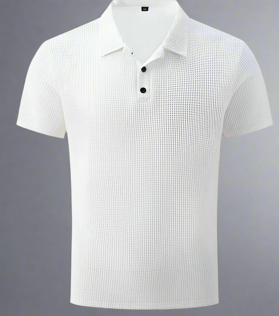 Waffle-Knit Polo