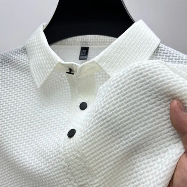 Waffle-Knit Polo