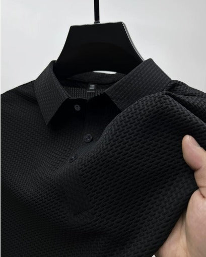 Waffle-Knit Polo