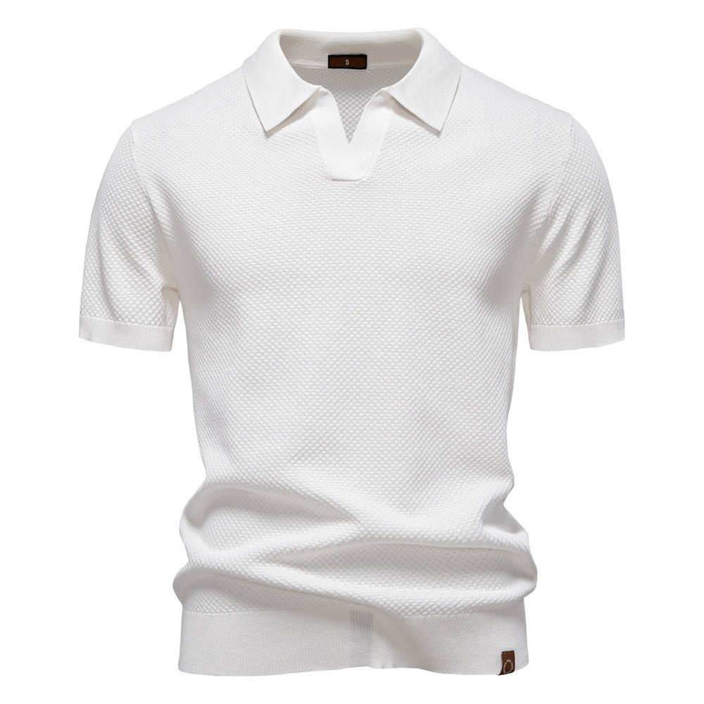 Textured Knit Polo Shirt