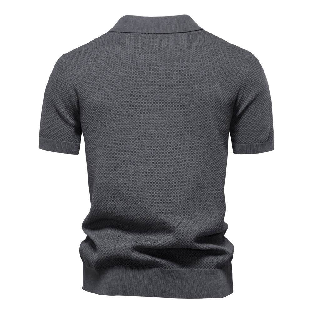 Textured Knit Polo Shirt