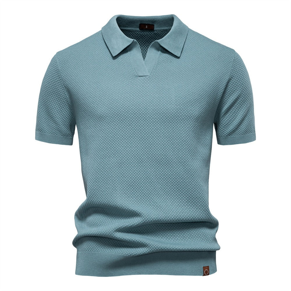 Textured Knit Polo Shirt