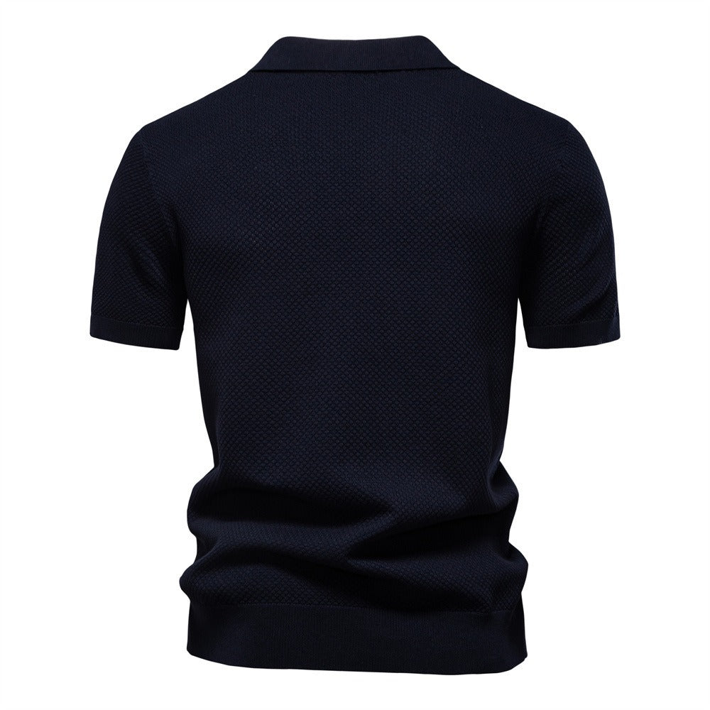 Textured Knit Polo Shirt