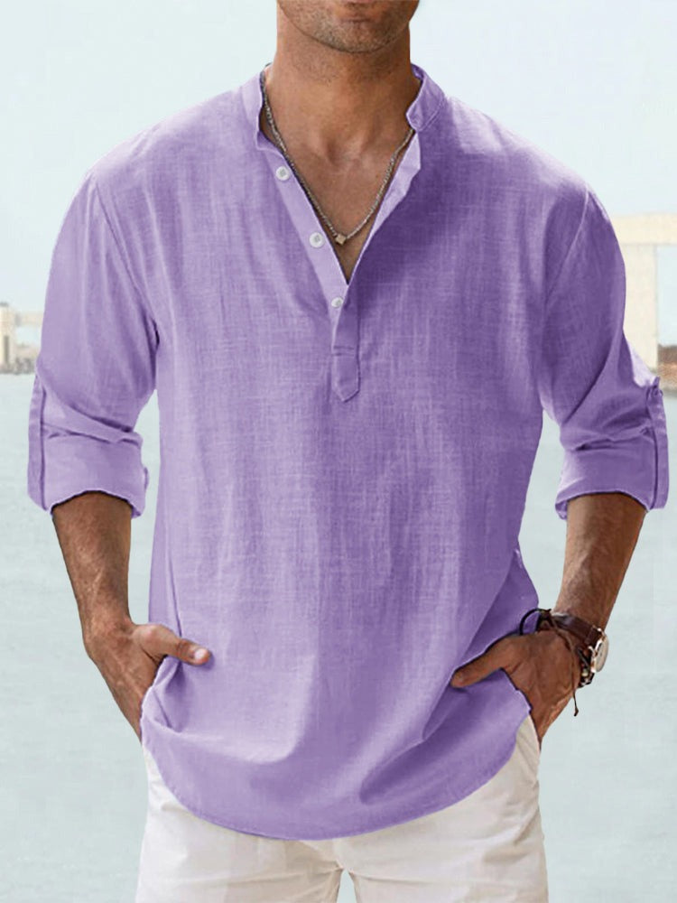 Linen-Blend Beach Popover