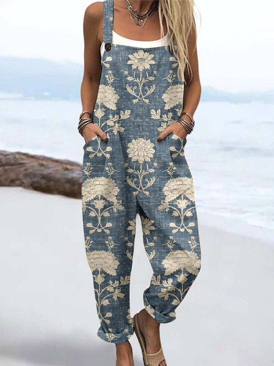 Women’s Floral Print Overalls
