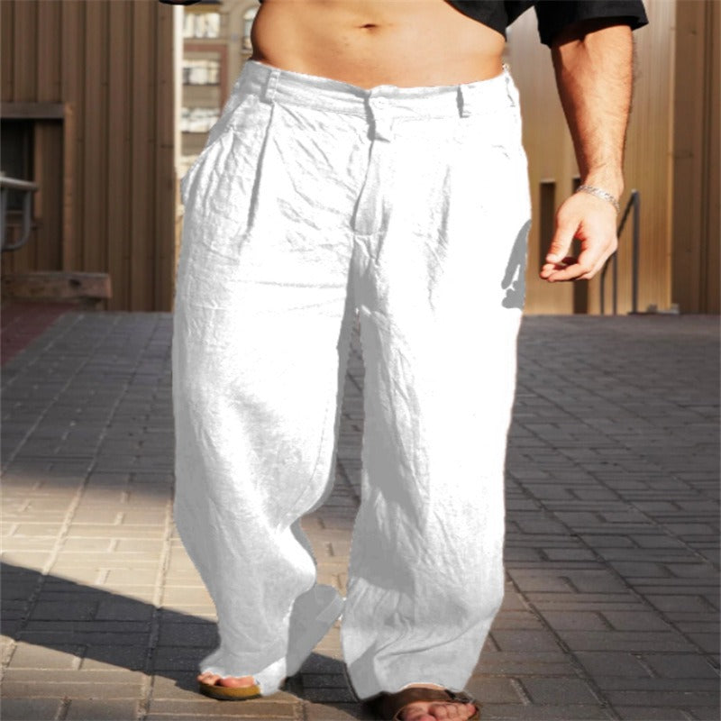Men’s Linen Wide-Leg Pants