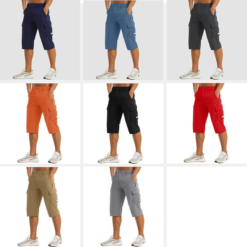 Men’s Black Long Cargo Shorts