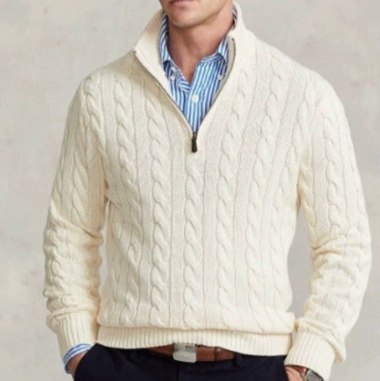 Noir Cable Half-Zip Sweater