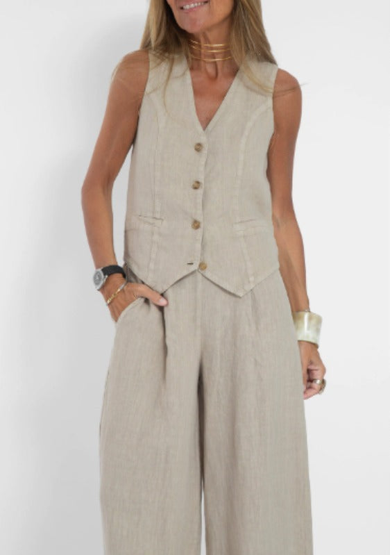 Linen Vest Set