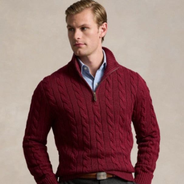 Noir Cable Half-Zip Sweater