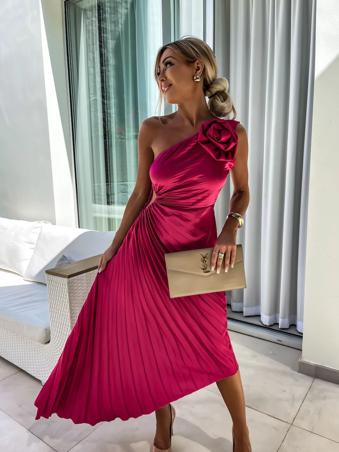 Midnight Elegance One-Shoulder Dress