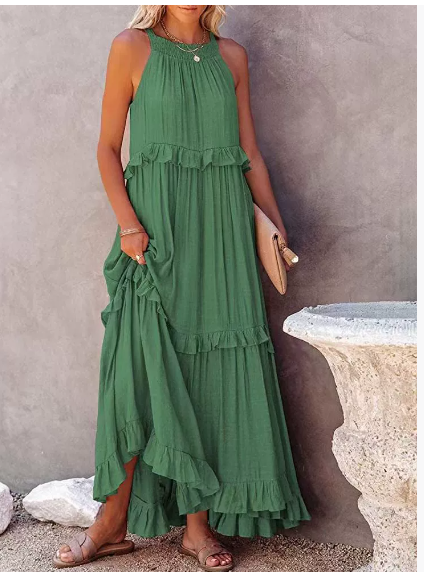 Boho Ruffle Maxi Dress