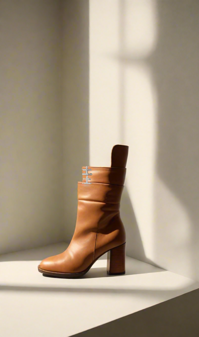 Rustic Knee-High Buckle Boots