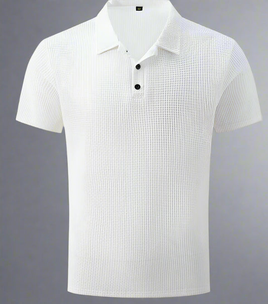 Waffle-Knit Polo