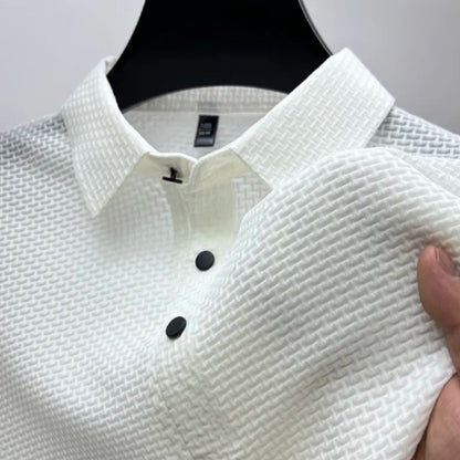 Waffle-Knit Polo