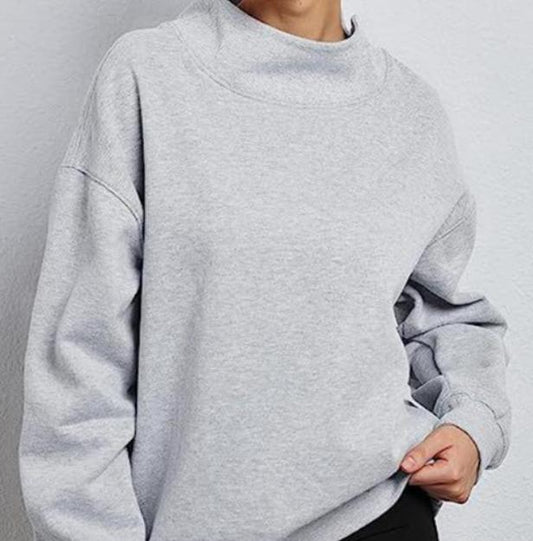 Minimalist High-Neck Sweatshirt