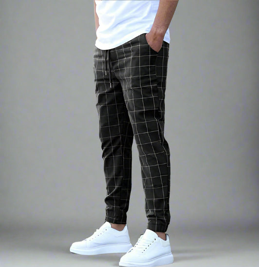 Windowpane Jogger — Charcoal