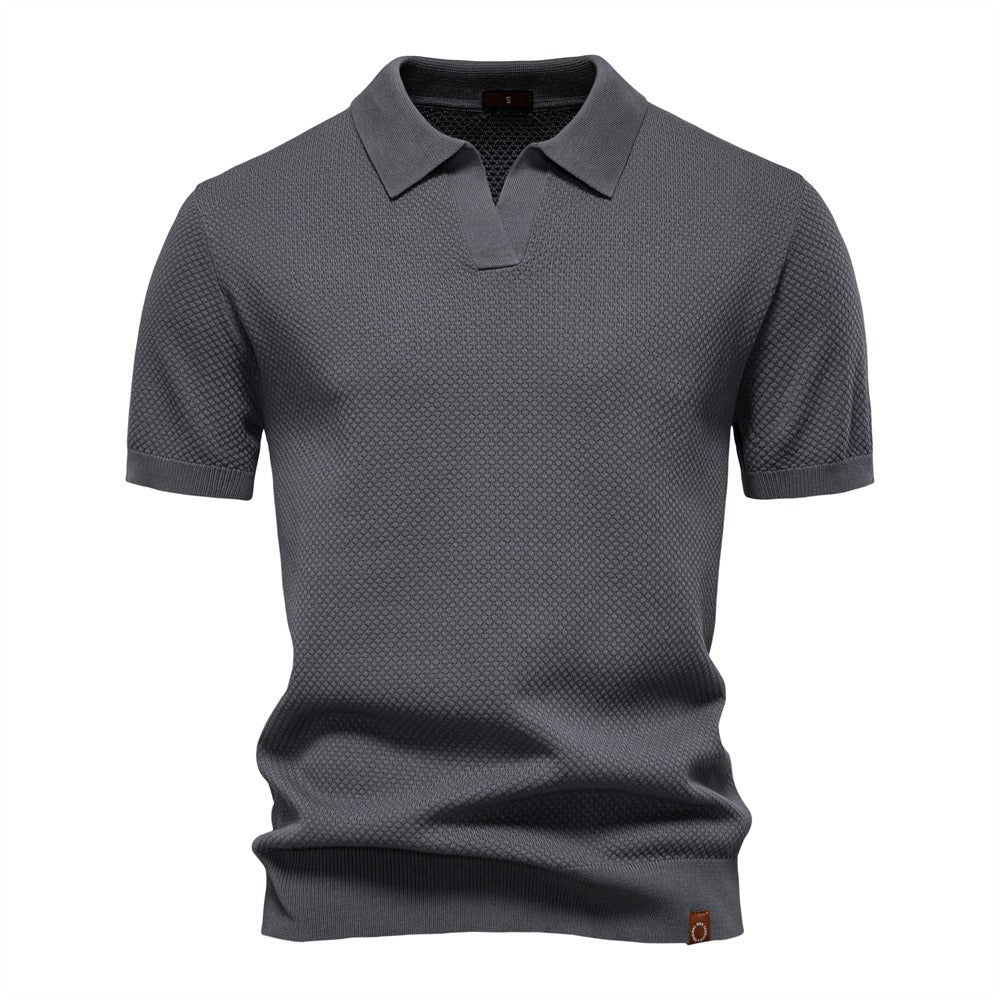 Textured Knit Polo Shirt