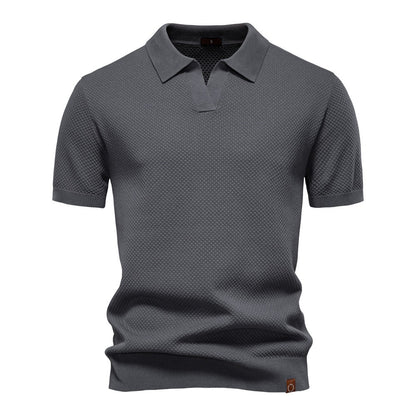 Textured Knit Polo Shirt