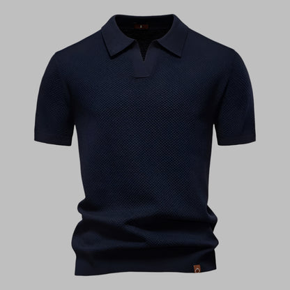 Textured Knit Polo Shirt