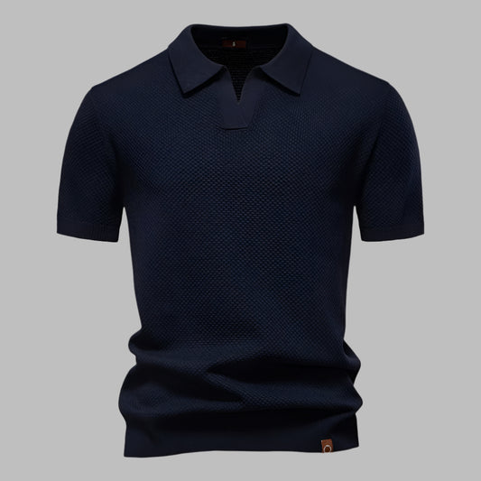 Textured Knit Polo Shirt