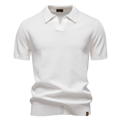Textured Knit Polo Shirt