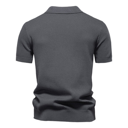 Textured Knit Polo Shirt