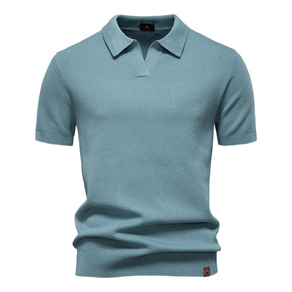 Textured Knit Polo Shirt