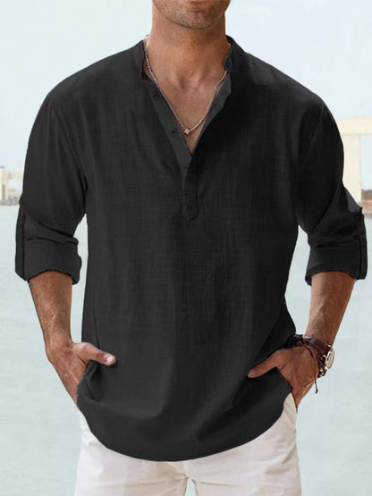 Linen-Blend Beach Popover