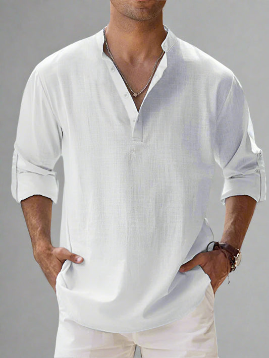 Linen-Blend Beach Popover