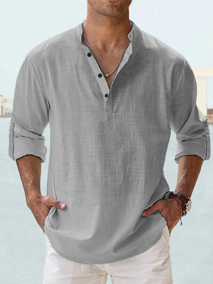 Linen-Blend Beach Popover