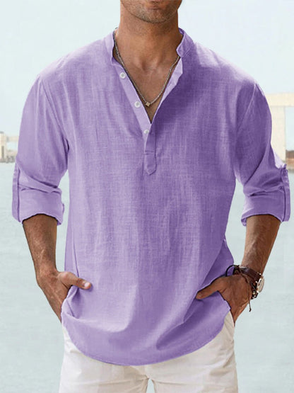Linen-Blend Beach Popover