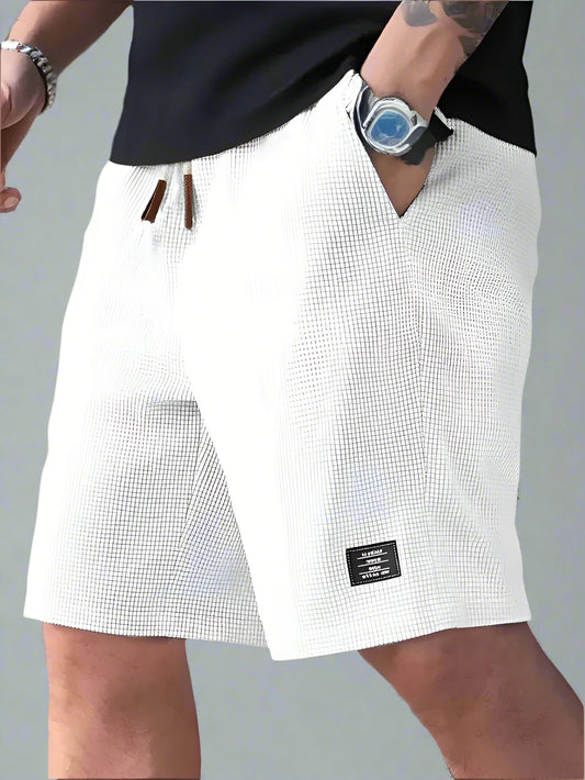 Men’s White Waffle Knit Shorts