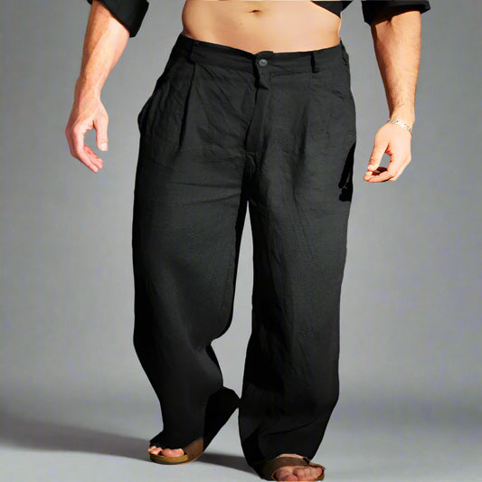 Men’s Linen Wide-Leg Pants