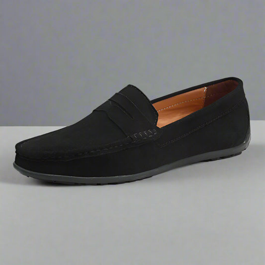Bold suede loafers