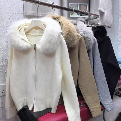 Luxe Frost Knit Hoodie