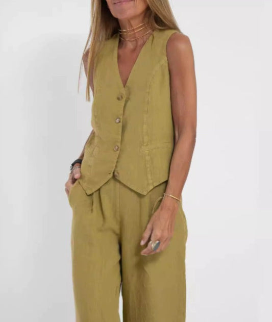 Linen Vest Set