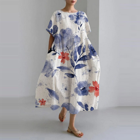 Watercolor Bloom Maxi Dress