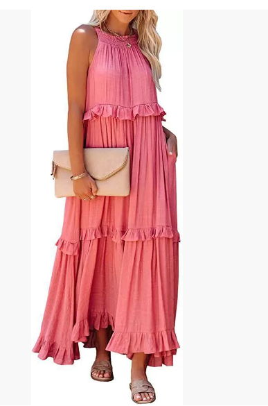 Boho Ruffle Maxi Dress