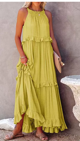 Boho Ruffle Maxi Dress
