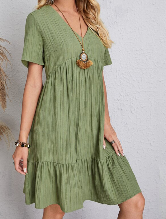 Casual Tiered Mini Dress
